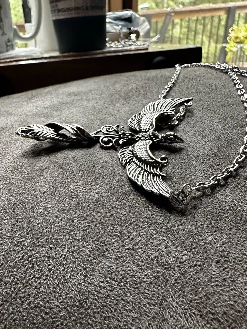 Silver Phoenix Pendant Necklace - unisex
